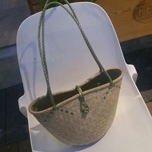 Natural Woven Picnic Basket Bag in Rattan Style 🧺